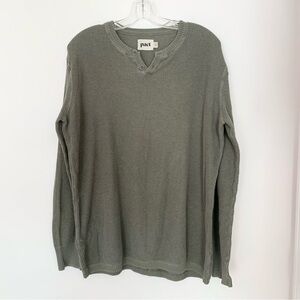 Pact Waffle Knit Henley Top